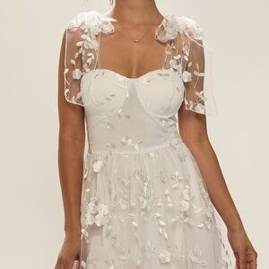 Francescas White Layered Midi dress